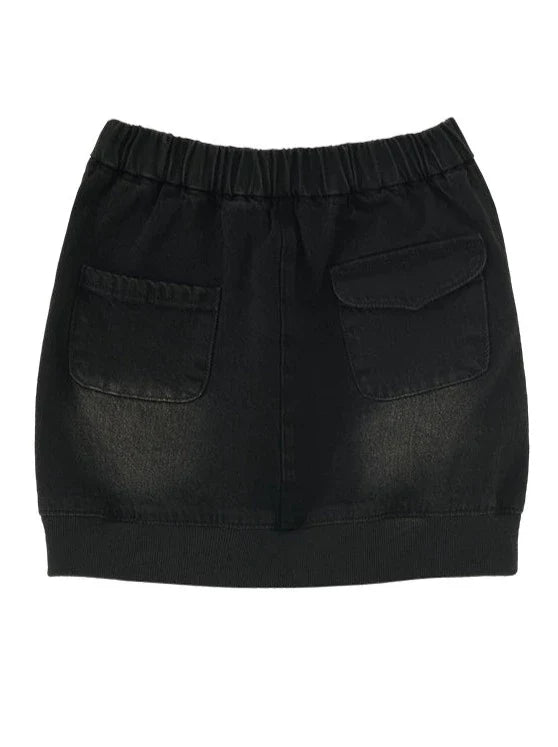 ジップパーカー Y2K ショートフード付きカジュアル + スカート