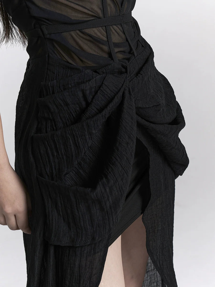 女の子のゴーストの小さなパーティーの黒いドレスの夏