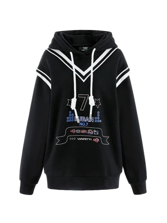 セブンロゴ モード スウェットシャツ フード付きパーカー