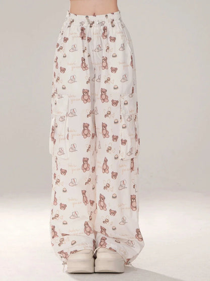 Cargo Baby Sweet Bear Loose Pants