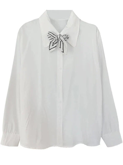 Schal + Revers Langes Hemd Rock Plissee