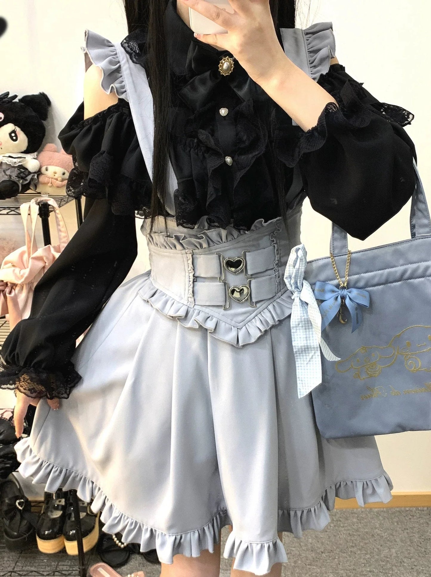 Flir Shoulder Love A-Linien-Rock mit Schnallenriemen