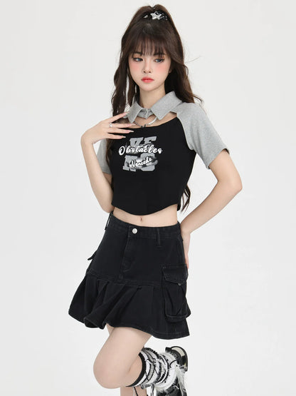 アメリカンポロ レタートップ ショートプリント レトロ