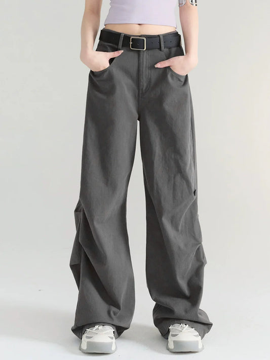 Wide Jeans Denim Straight Pants Pleated