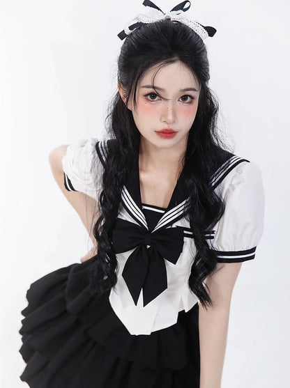 Ribbon Skirt College Top + Six Sailor Ruffles Sweet