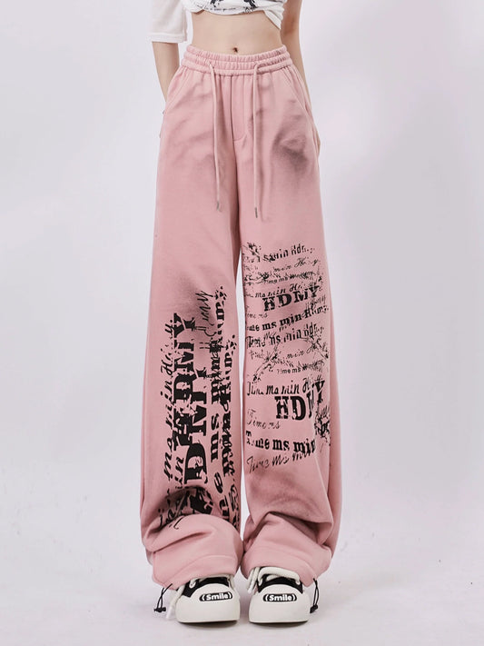 Pants Hip Hop Print Letter Color