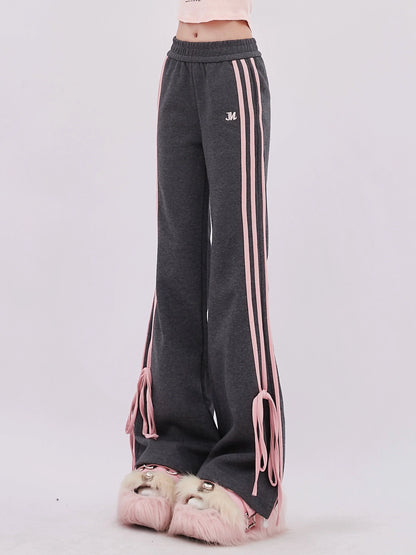 Flared Pants Stripe Casual Side