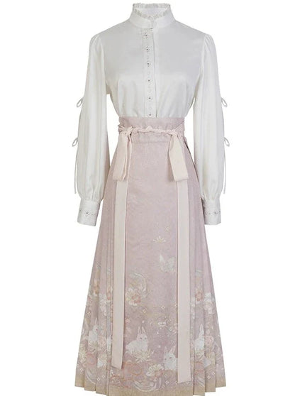 Bluse Sweet Neck Ruffle + Rabbit China Rock