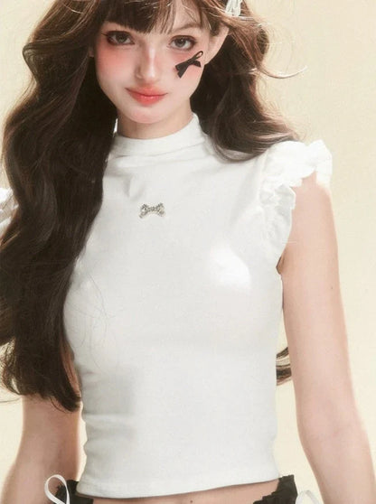 Ärmelloses Top mit ausgestelltem Band