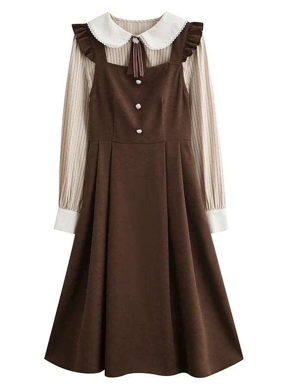 Stil College Stück Hosenträger Hemd Zwei Kleid Amerikanischen