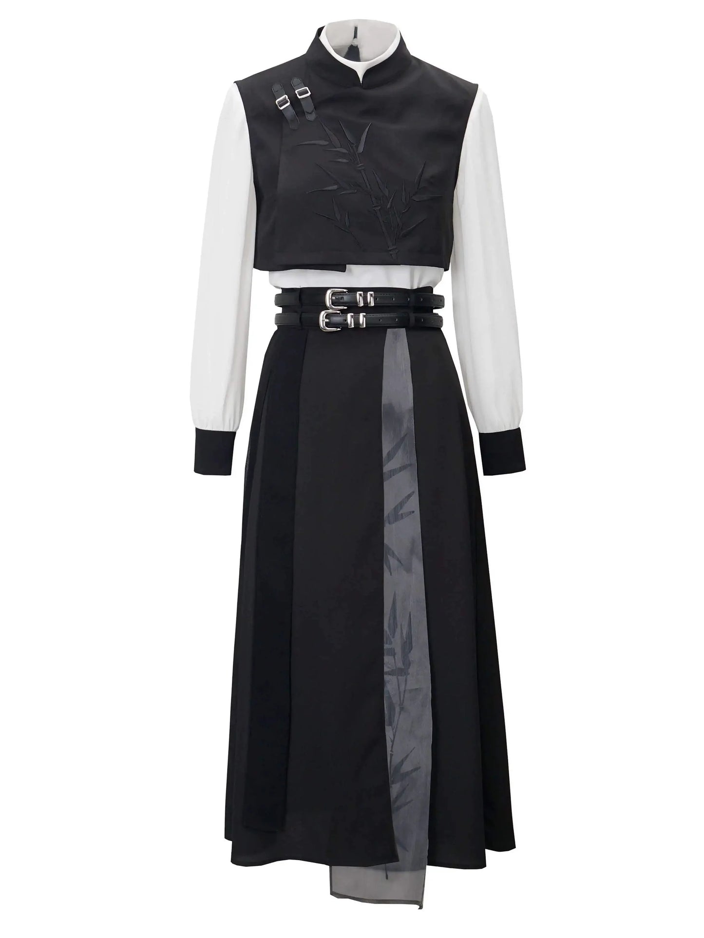 Design Print New Bamboo Schwarz Anzug China Weiß