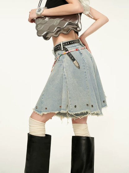 デニムウォッシュホットスウィートガールアメリカンスカート