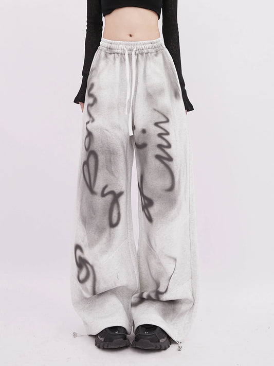 Illustration Wide Sweat Sheer Pants