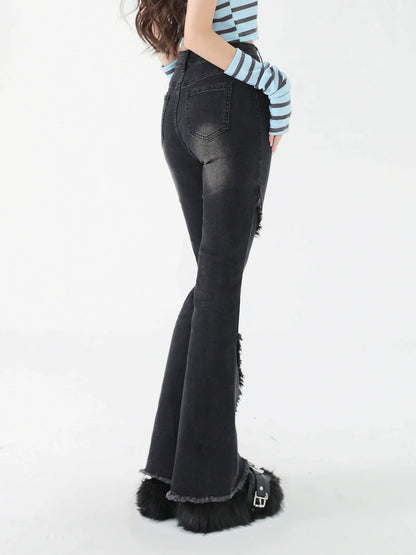 American Retro Damaged Pants Flared