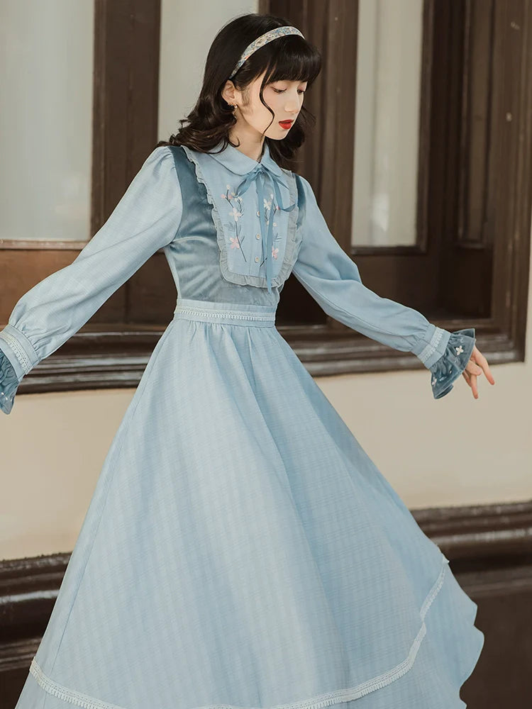 Retro Eisblaues Kleiderband