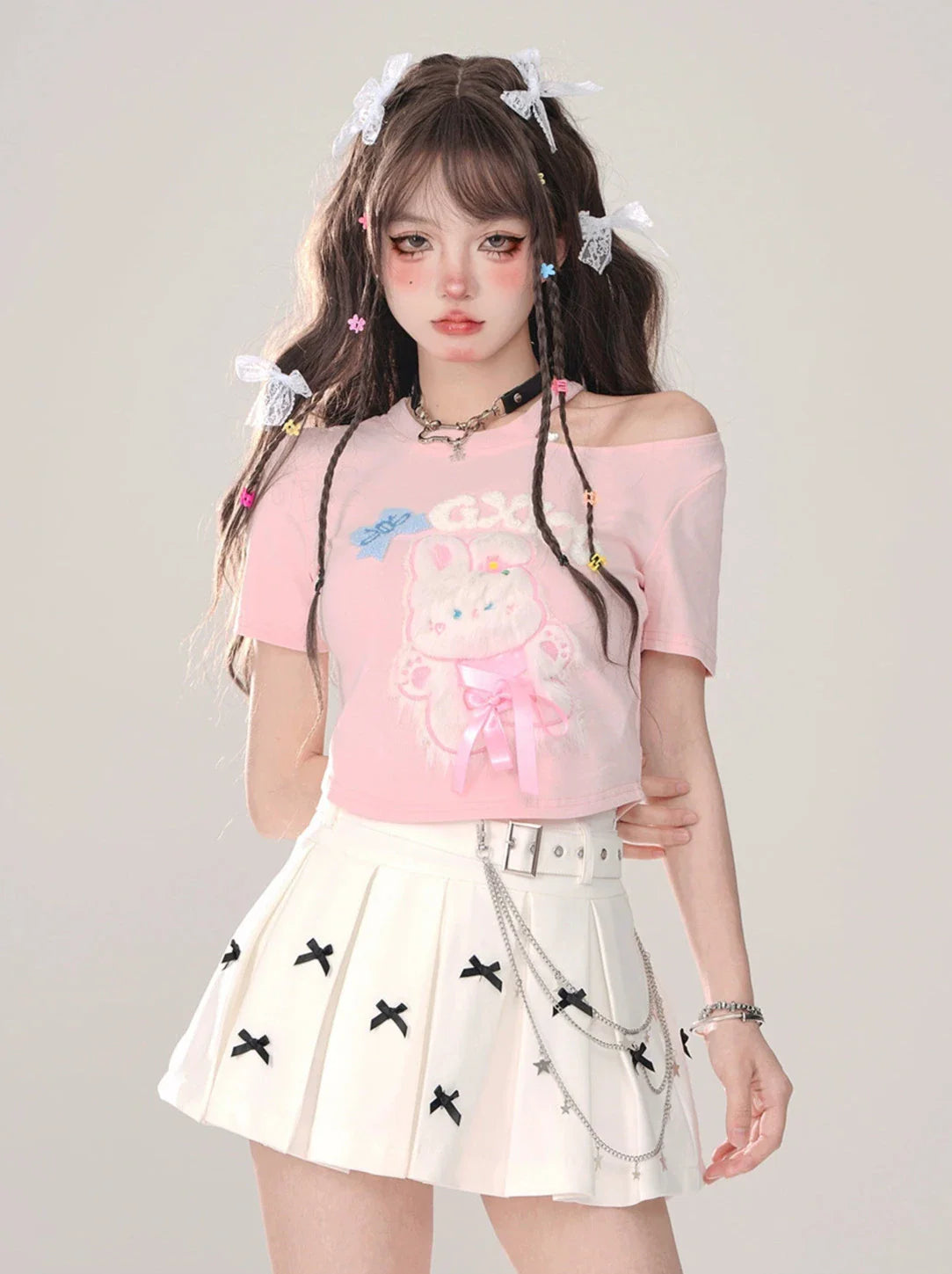 サマーバニー スウィート オフショルダー Tシャツ