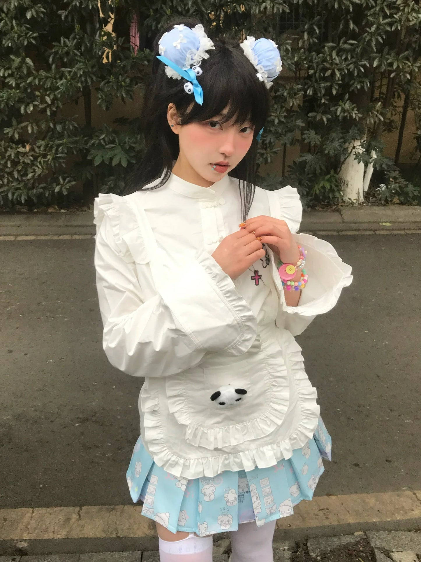 Flying Chinese Sleeve Shirt + Apron Panda