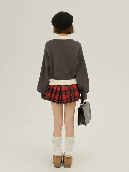 Piece Top Layered Two Set Knit