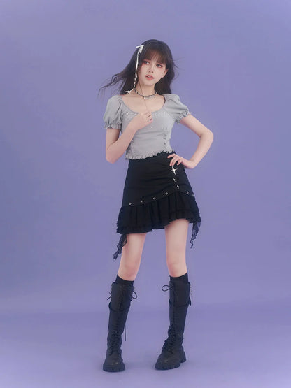 Logo Top Ribbon Short Little