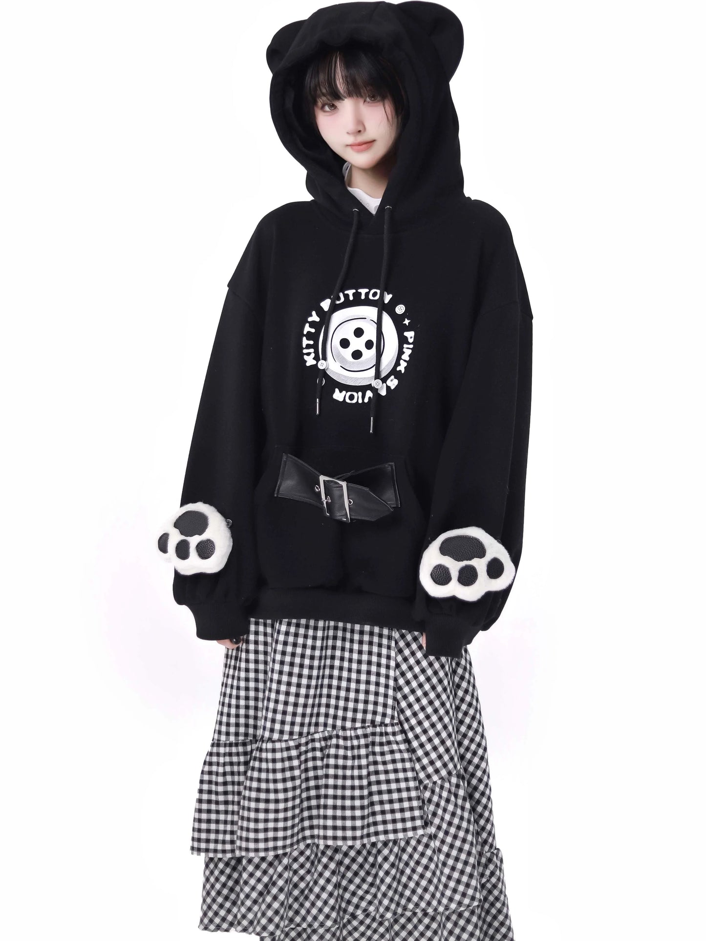 Plash Schwarzer Anzug mit langem Rock und Schweißband