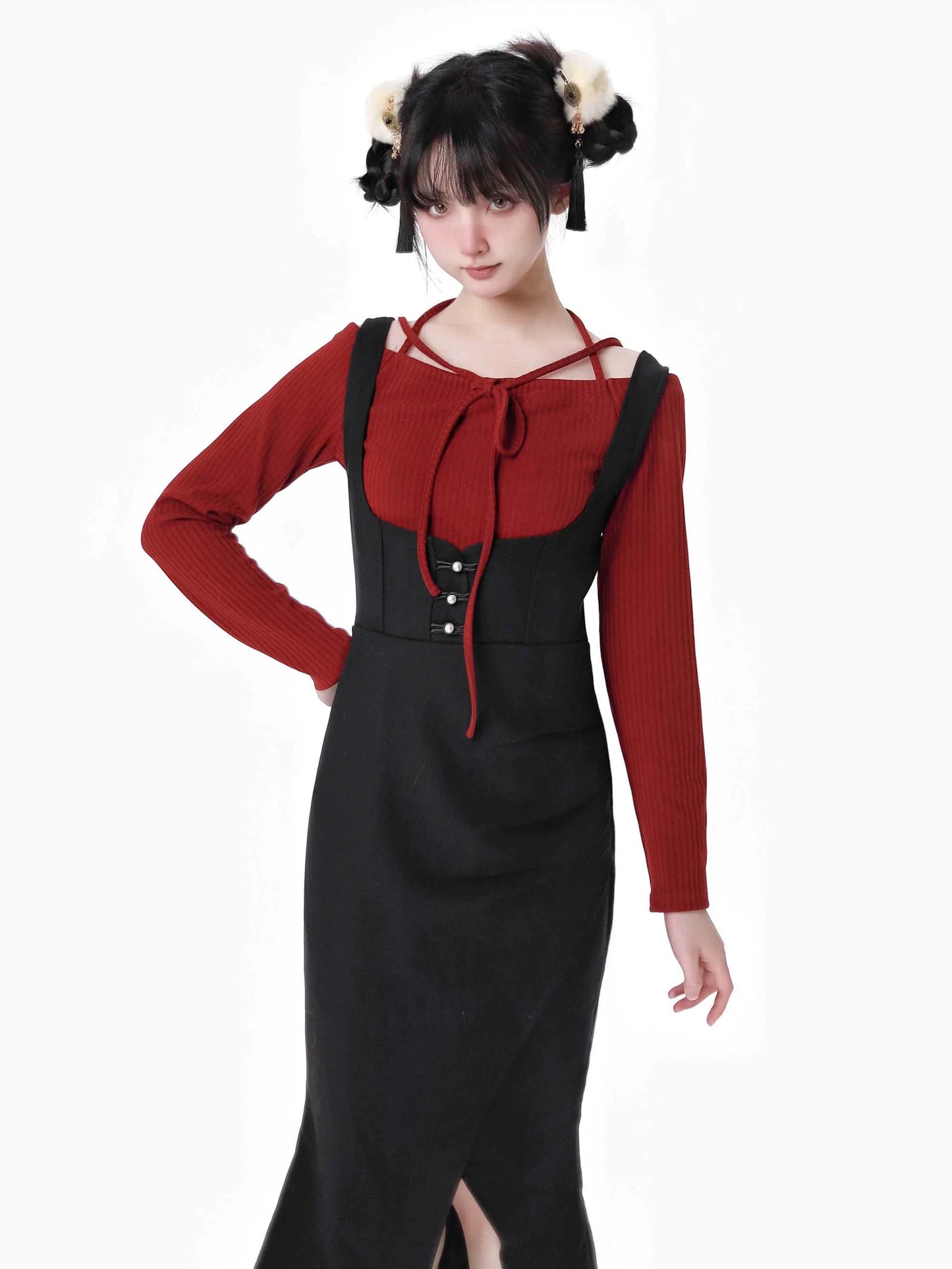 スノーフレグランス ラビットファーコート オフワードスリーブ セータースーツ