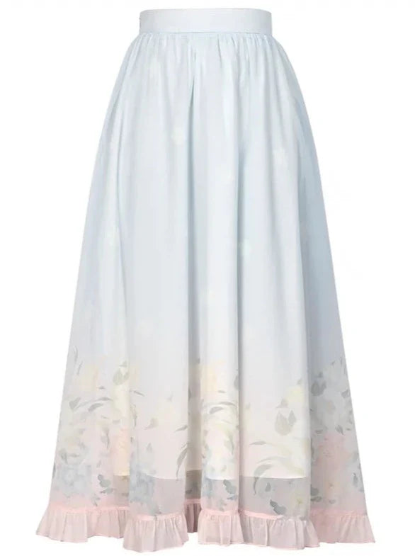 グラデーションカーディガンスカート ファンタジーシフォンフラワー