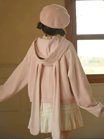 Hoodie Ears 3D Velvet Pink Bunny