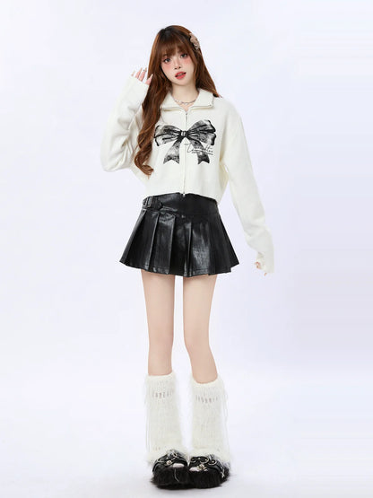 Top Bow Big Illustration Zip-Up