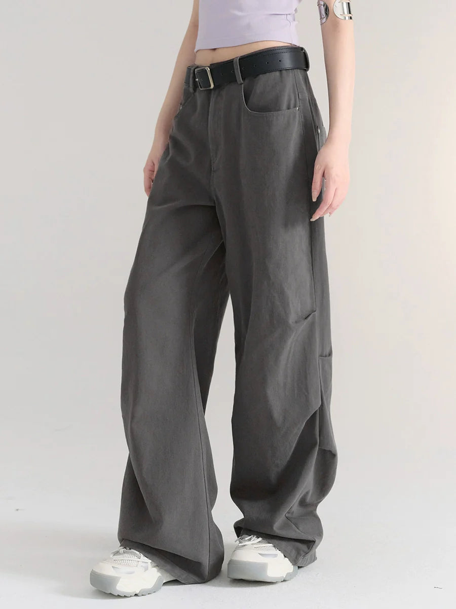 Wide Jeans Denim Straight Pants Pleated