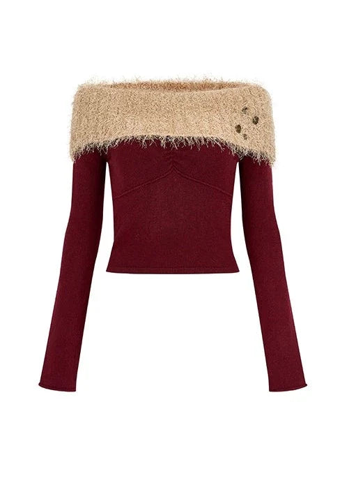 Schlankes One-Shoulder-Top aus Pelz