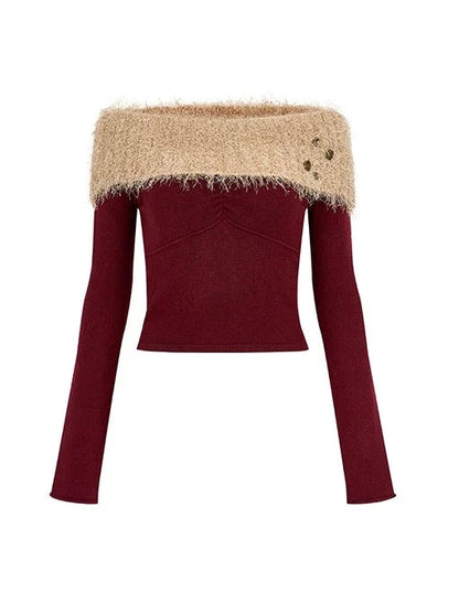 Schlankes One-Shoulder-Top aus Pelz