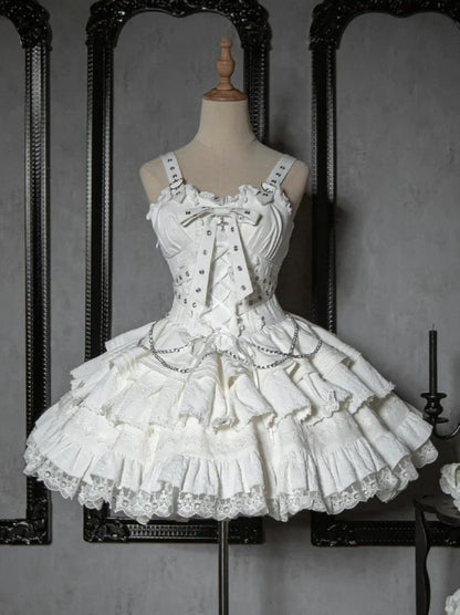 Kleid Kurz Kreuz Vertrag Sweetheart Gothic