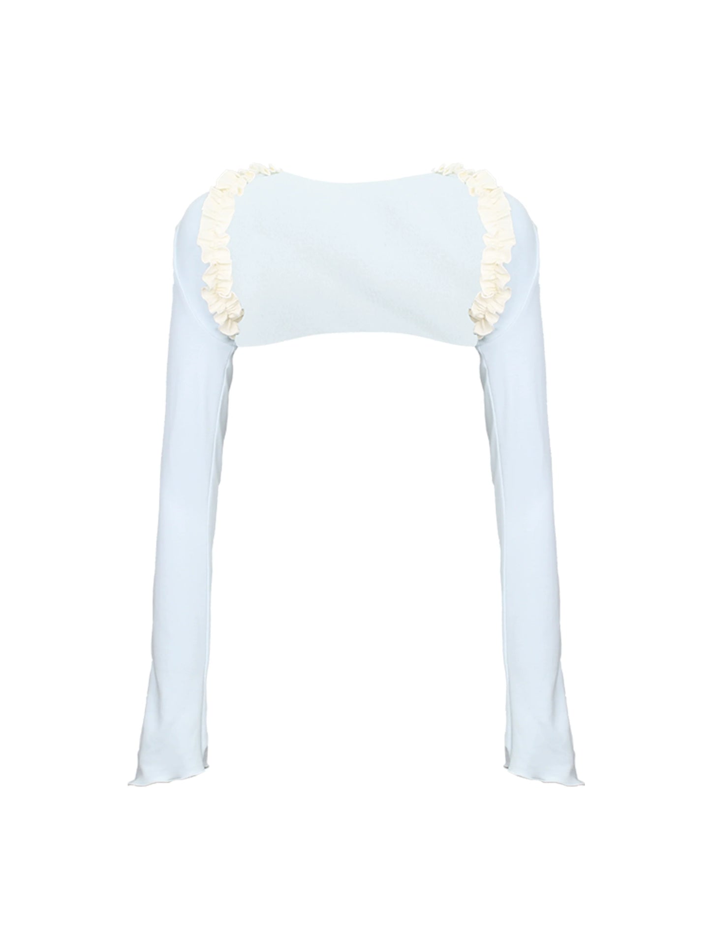 Rüschenspleiß Creme Straps Ice + Cardigan Kleid