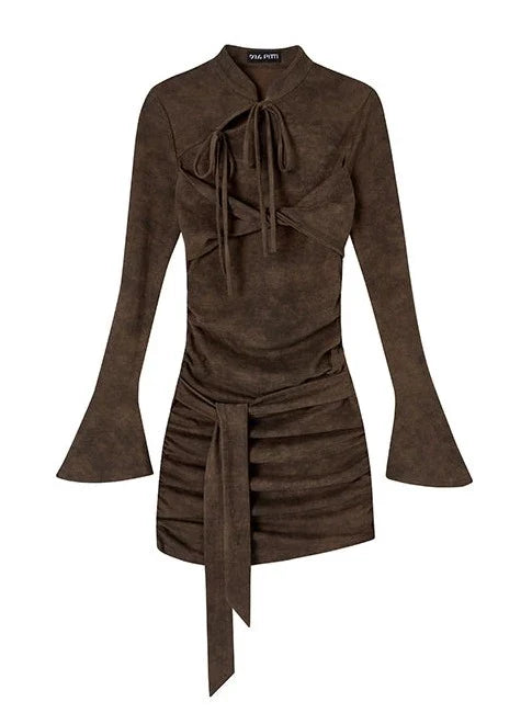 China Buckle Mid-Length Slim Dress