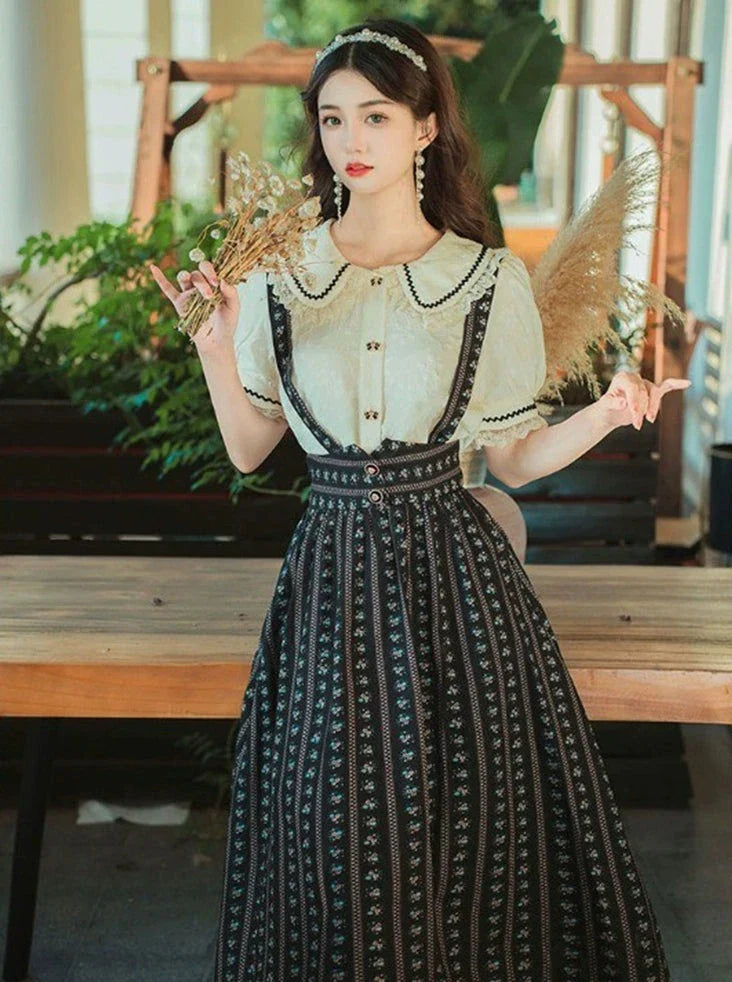 レトロスカート レトロサスペンダー + シャツ