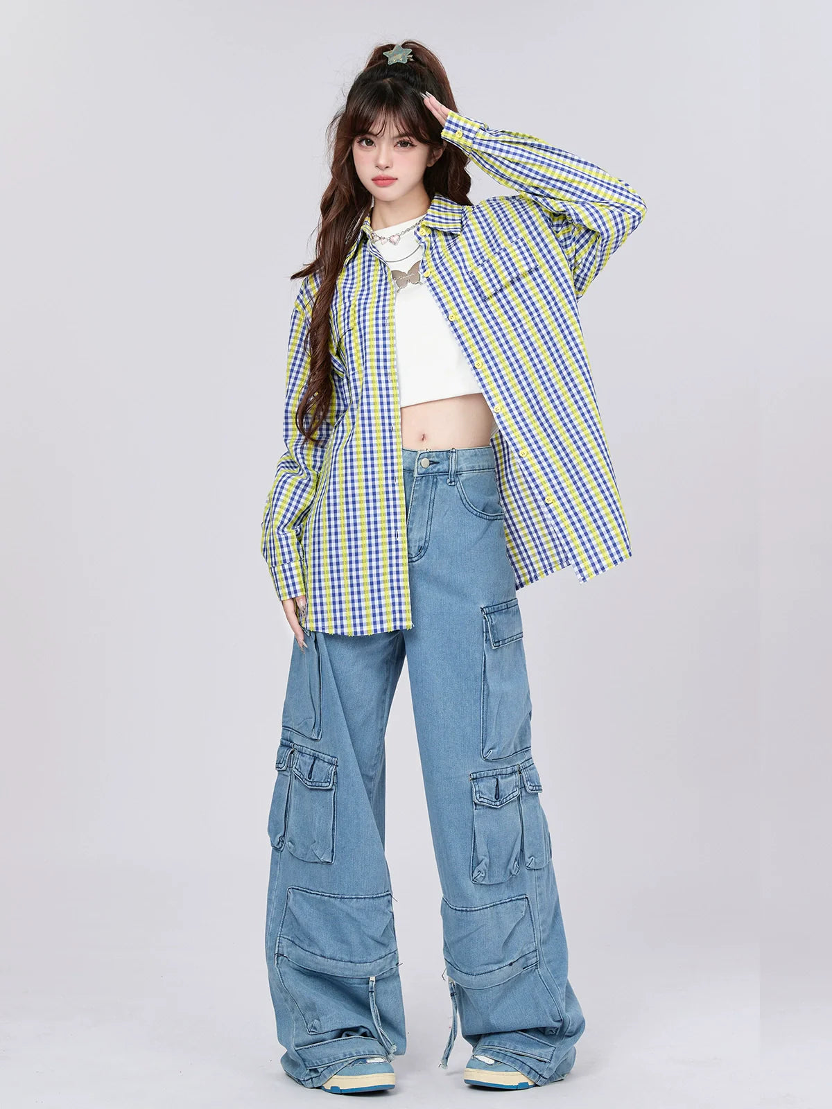 Metall One Butterfly Point Top Kurz Klein