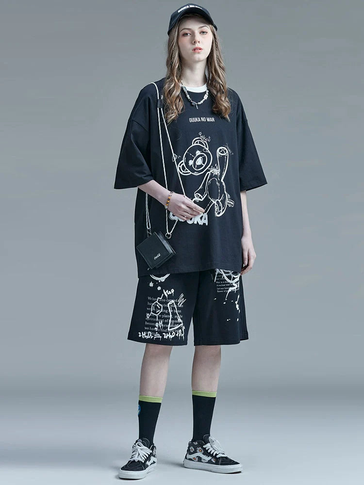 イラストモードデザイン コットンベア ピュアTシャツ