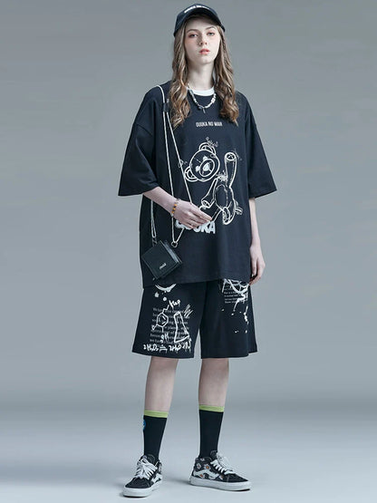 イラストモードデザイン コットンベア ピュアTシャツ