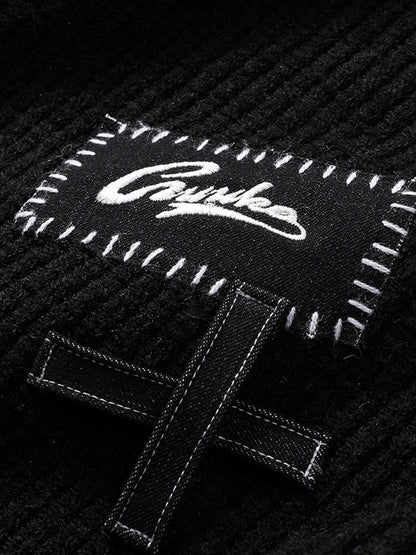 Dunkle Weste Modus V-Ausschnitt Lose