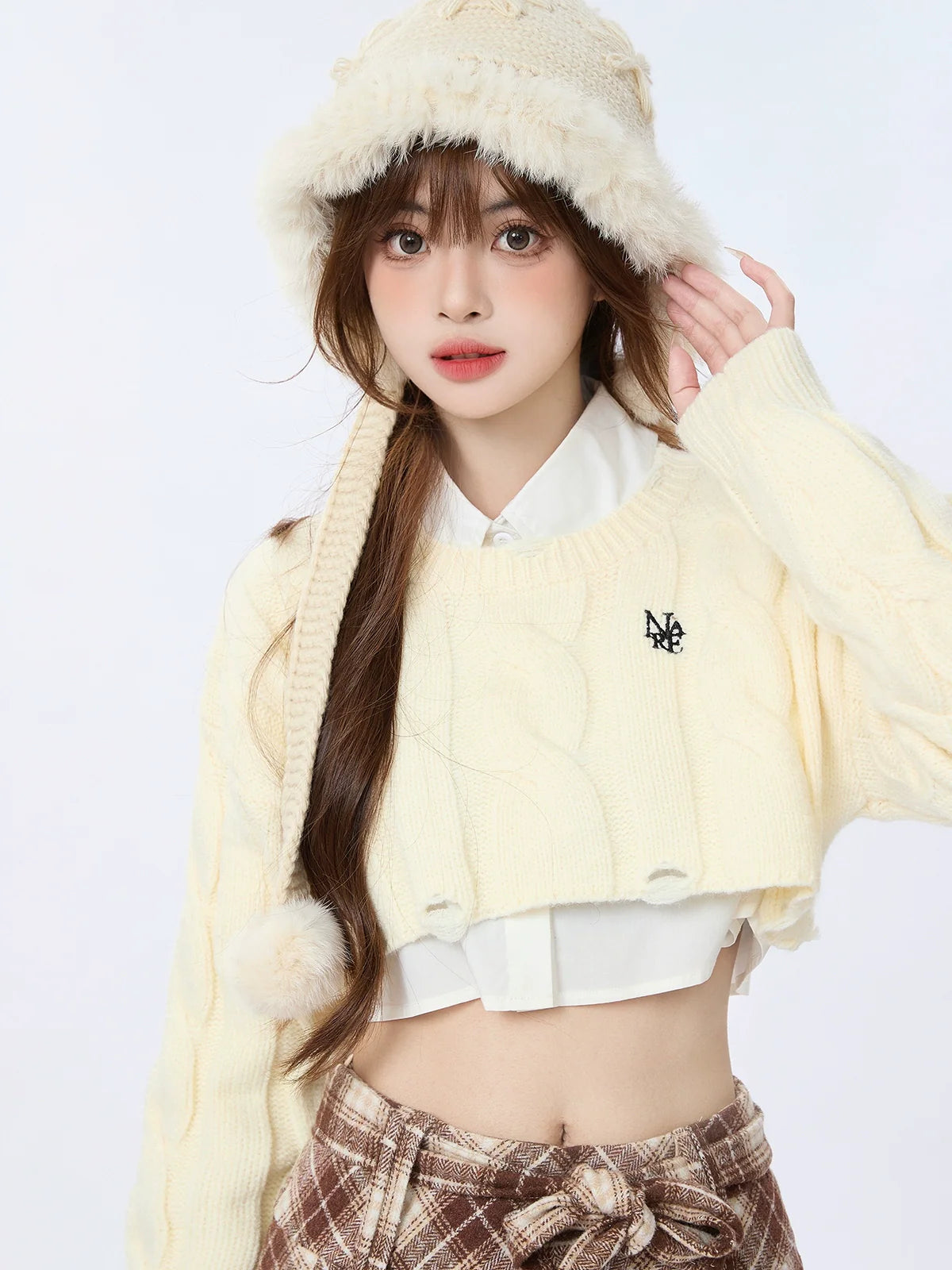 ツイストアメリカンショートホールニットプレッピー