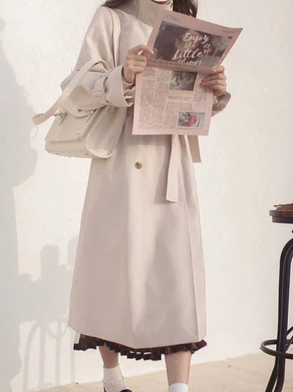 Hoher Mantel Britischer Retro-End-Trenchcoat-Stil Cape