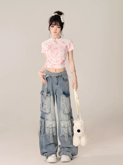 Kurzes mädchenhaftes Sommer-Hasen-Top