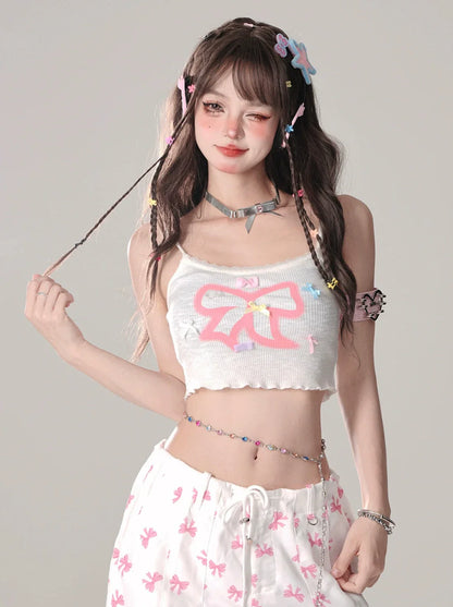 リボンショートガーリーキャミソール