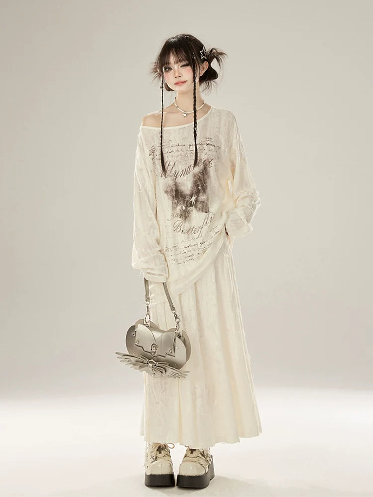 Rock Butterfly Anzug Bluse Style Waystrand Print + Top Swing