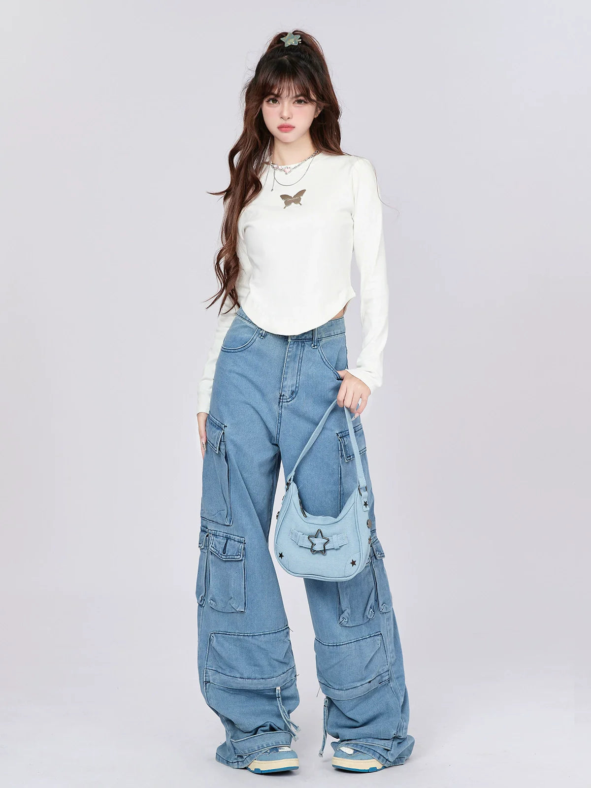 Metall One Butterfly Point Top Kurz Klein