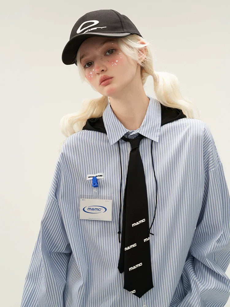 Striped Big Loose Overshirt