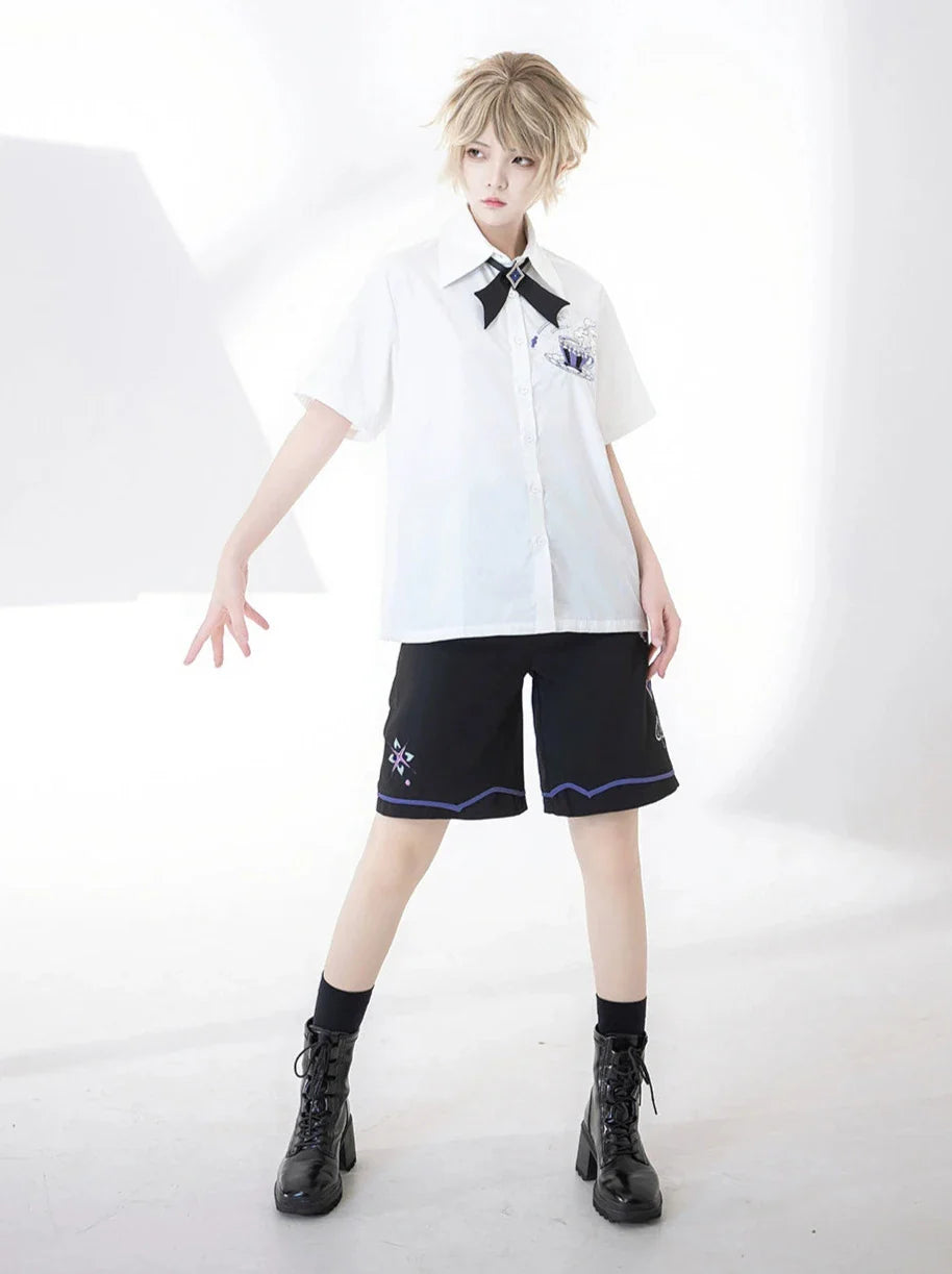 Shirt Basic Embroidery Duty Heavy Loose