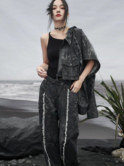 タイダイジャケット モードデニム