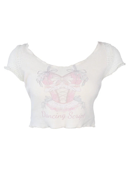 Denim Print Pants Curve Top + Samba