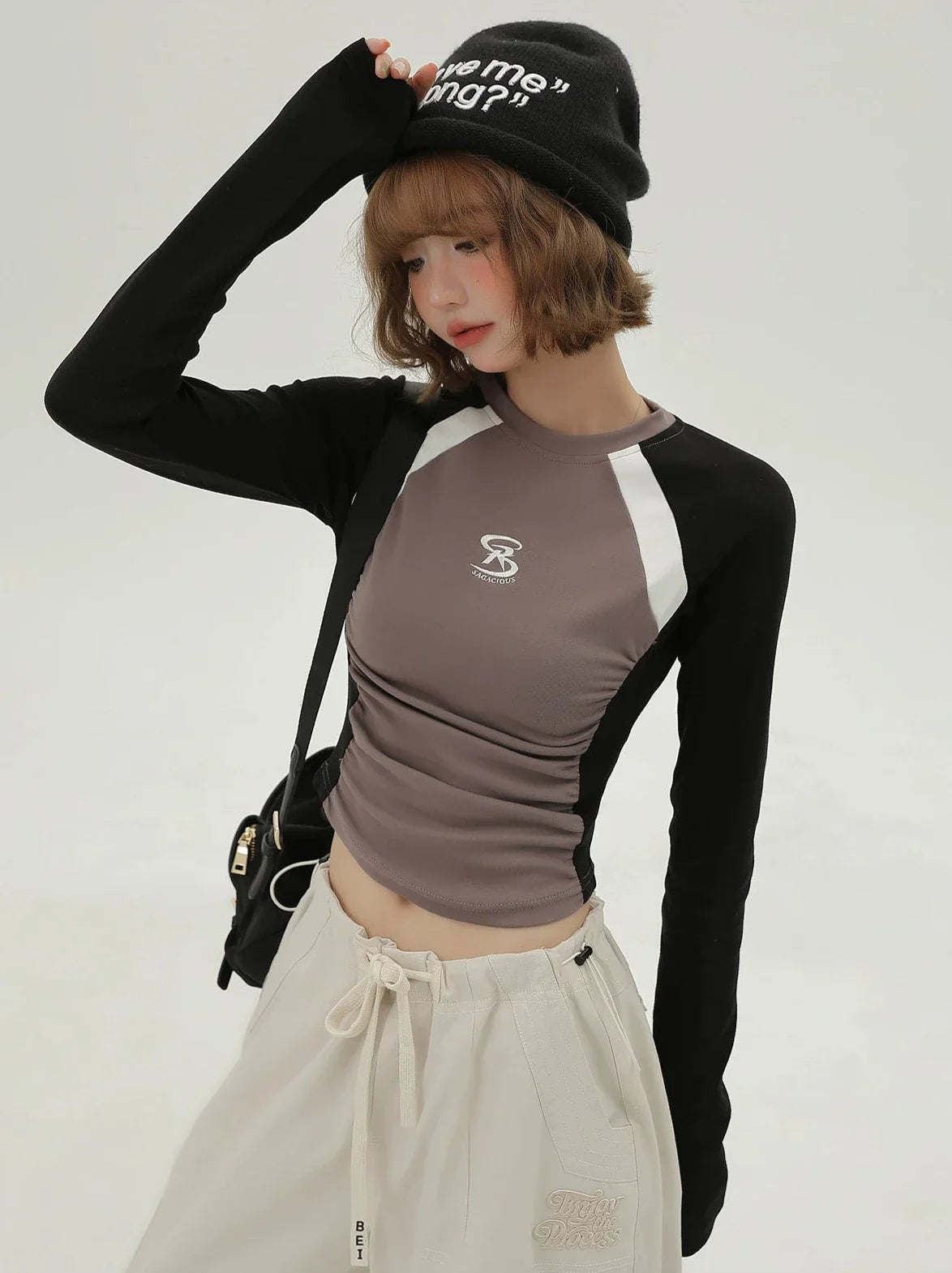 Kurze Farbe T Langer Kontrast American Hot Girl Slim